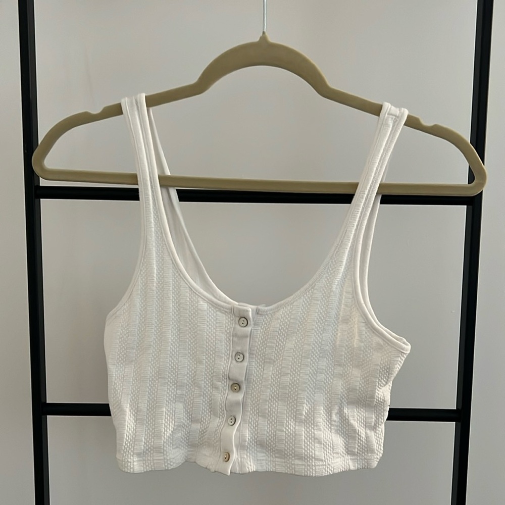 Free People White Knit Crop Top